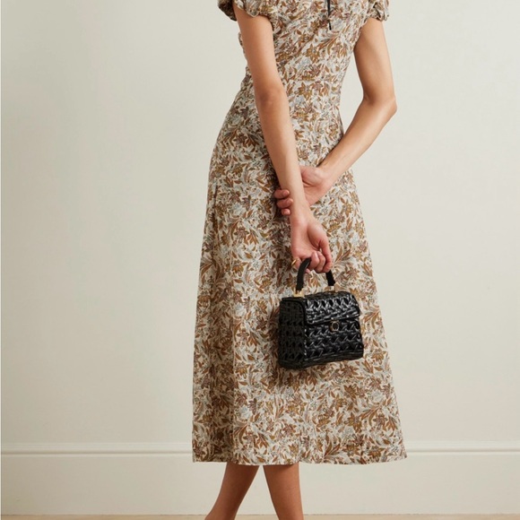 Doen Brown and Cream Floral Midi Dress - Picture 4 of 4